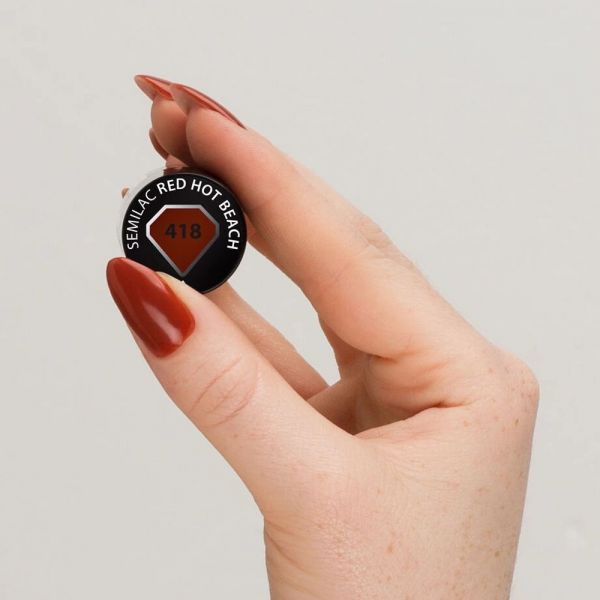 Semilac Ημιμόνιμο Βερνίκι 418 Red Hot Beach 7ml - Image 2