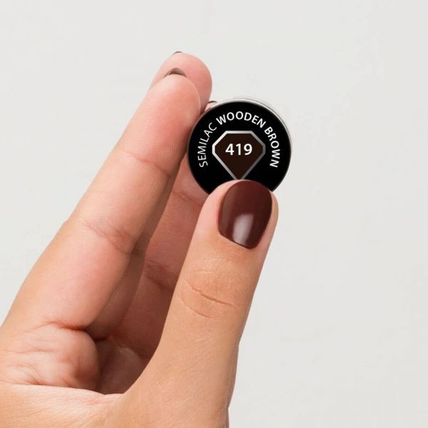 Semilac Ημιμόνιμο Βερνίκι 419 Wooden Brown 7ml - Image 2