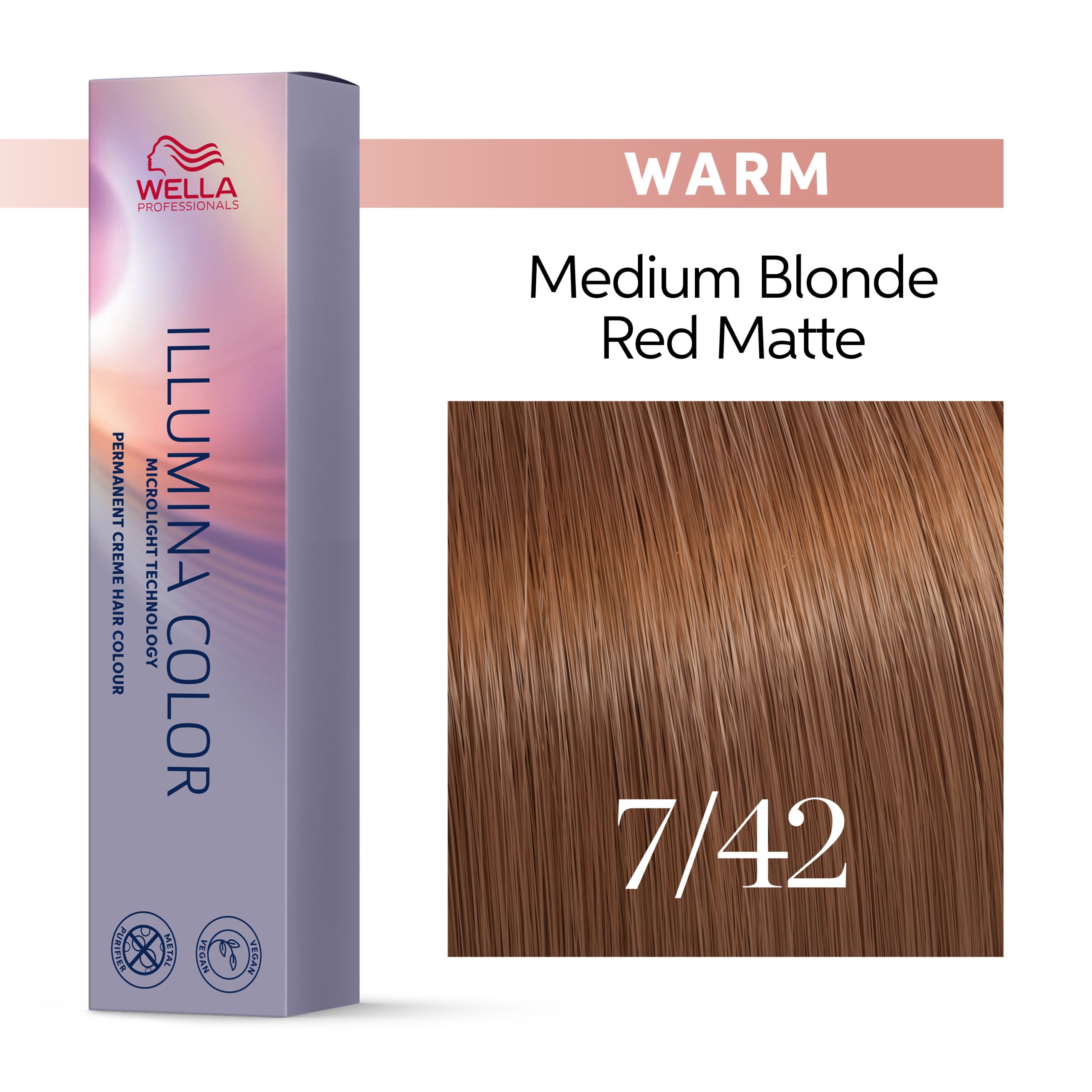 Wella Professionals Illumina Color 7/42 Warm Ξανθό Κόκκινο Ματ 60ml - Image 4