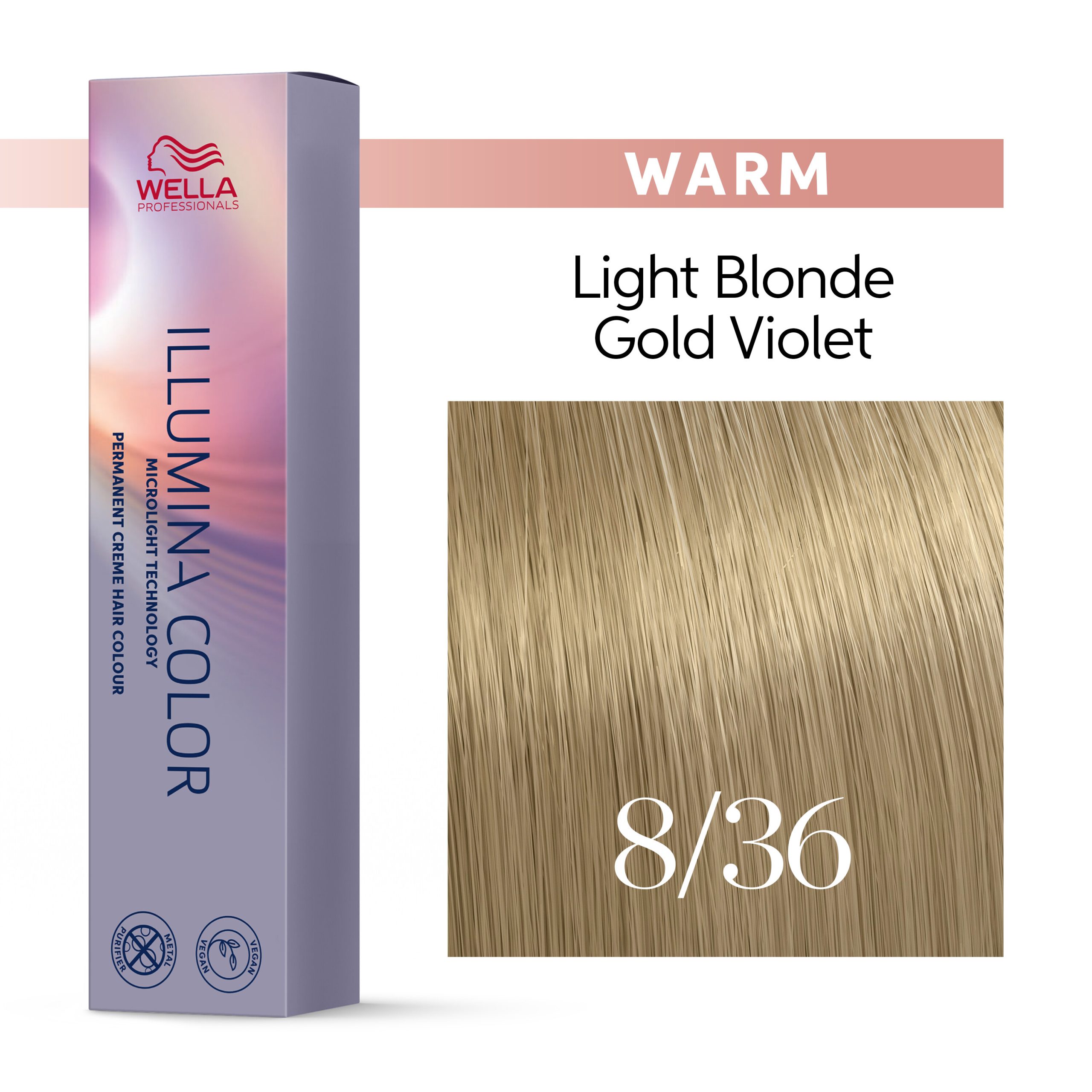 Wella Professionals Illumina Color 8/36 Warm Ξανθό Ανοιχτό Χρυσό Βιολέ 60ml - Image 4