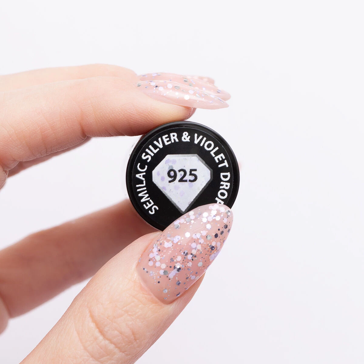 Semilac Ημιμόνιμο Βερνίκι 925 Silver & Violet Drops 7ml - Image 2