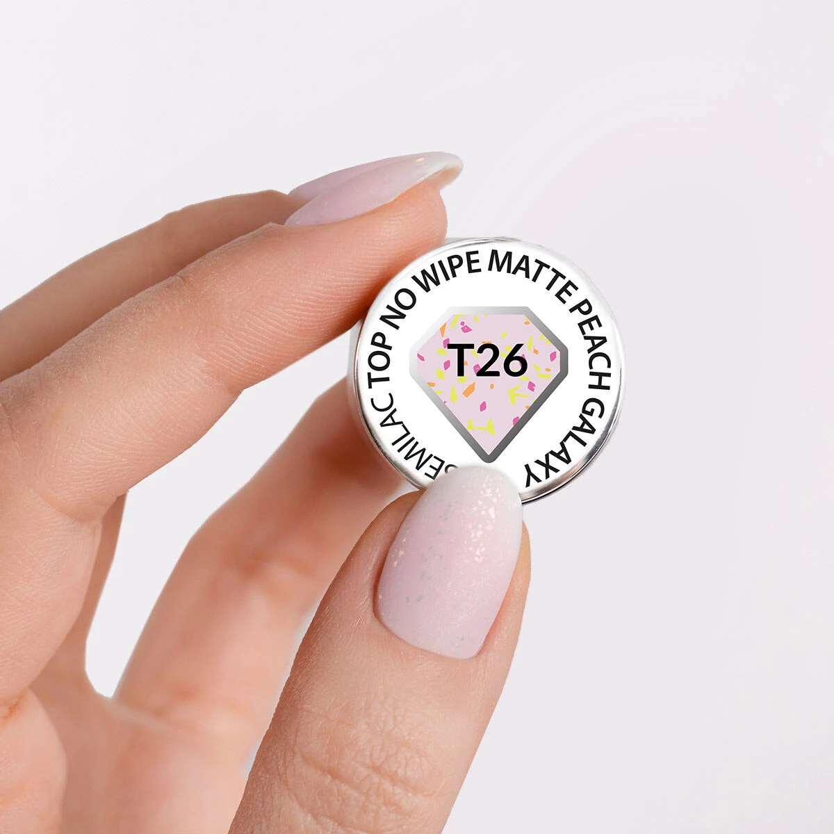 Semilac Top No Wipe Matte Peach Galaxy T26 7ml - Image 2