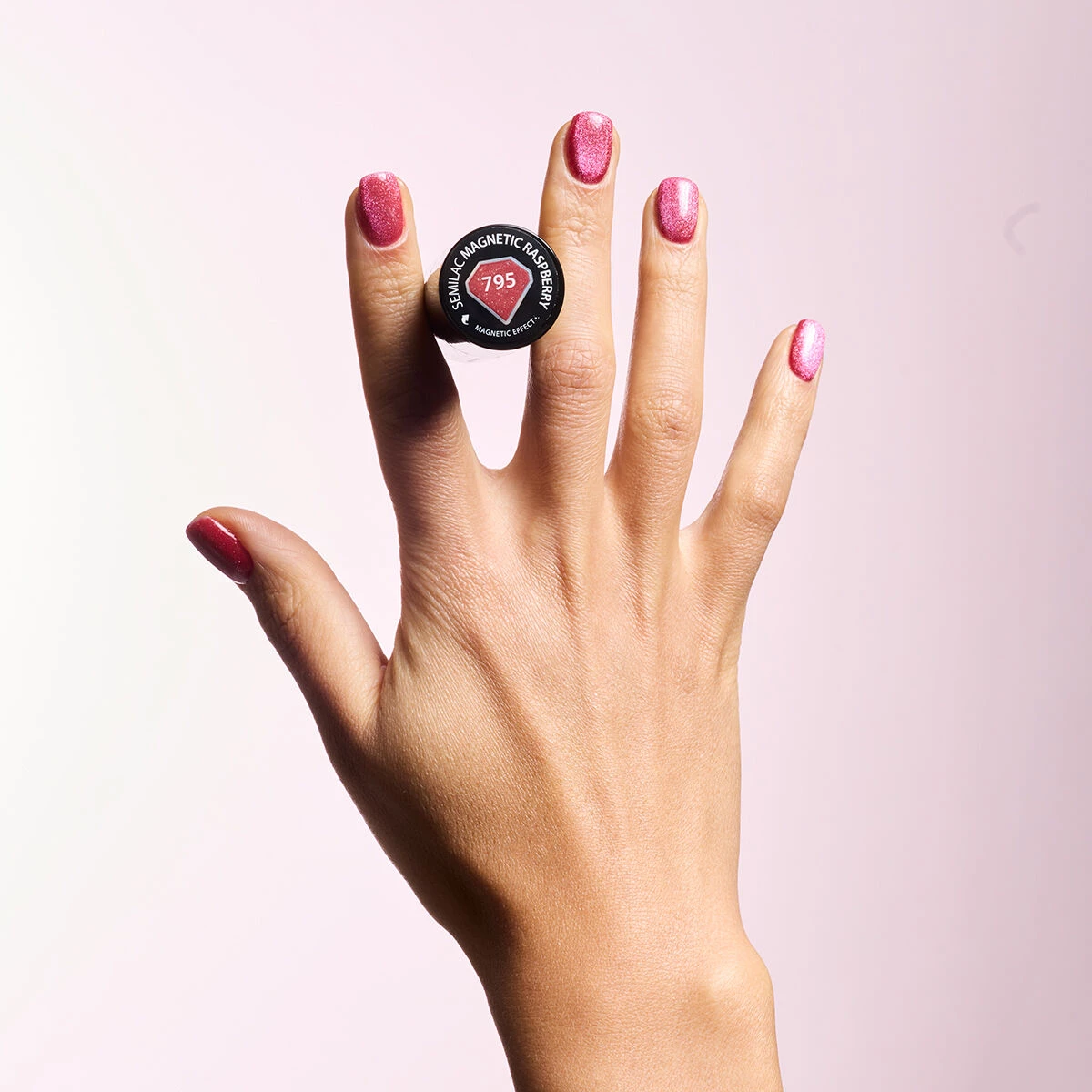 Semilac Ημιμόνιμο Βερνίκι 795 Magnetic Raspberry 7ml - Image 5