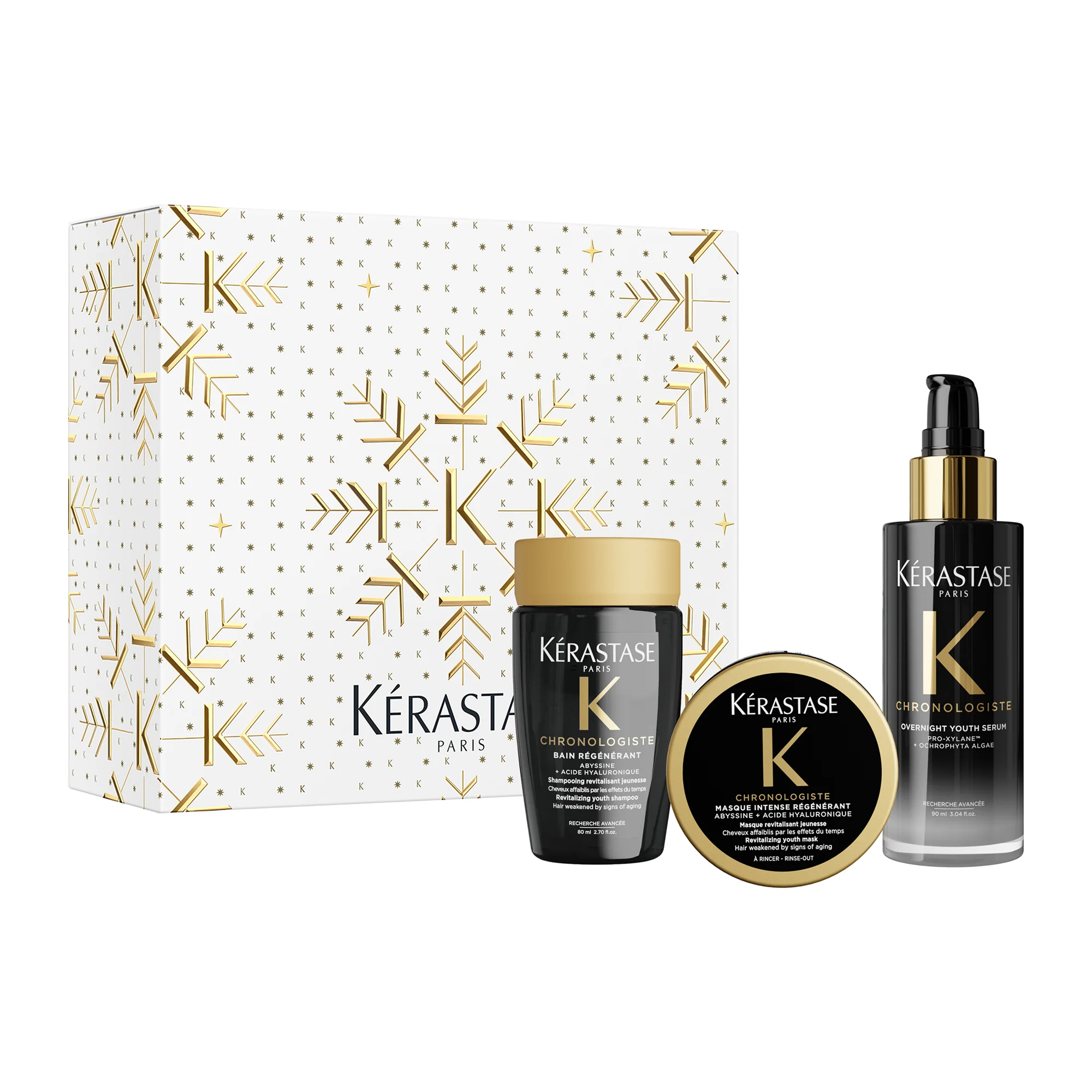 Kérastase Chronologiste Holiday Set (Bain Régénérant 80ml, Masque Intense Régénérant 75ml, Overnight Youth Serum 90ml)